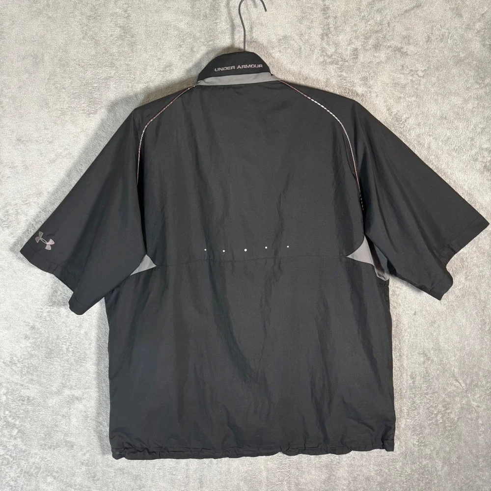 Under Armour Golf Jacket DNA Mens Large Black Short Sleeve 1/4 Zip Windshirt